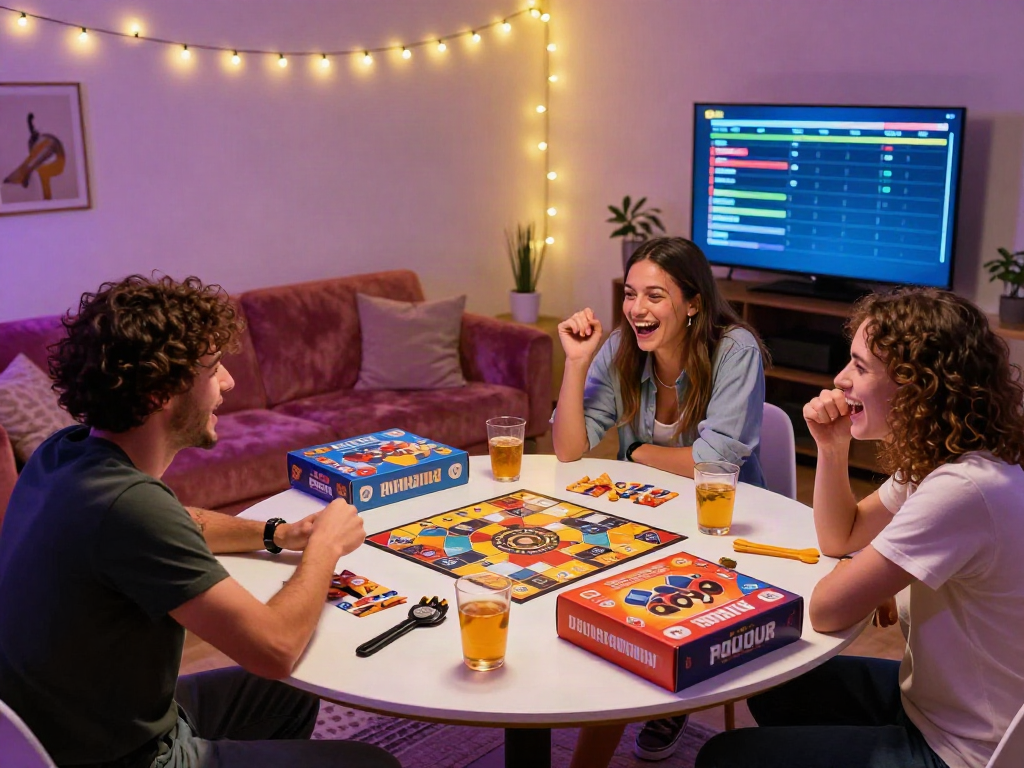 Participants enjoying engaging sex games at a lively gaming night.